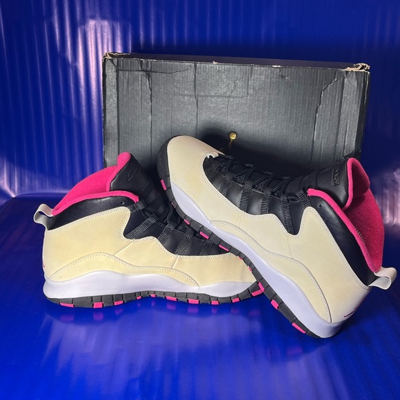 Air Jordan 10 Retro Cream/Black/Pink Size 8Y Women 9.5 Like New Fast Shipping - Picture 4 of 8